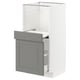 METOD Base cab w pull-out shelf/drawer, white Maximera/Bodbyn grey, 40x41x80 cm