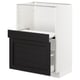 METOD Base cab w pull-out shelf/drawer, white Maximera/Lerhyttan black stained, 60x41x80 cm
