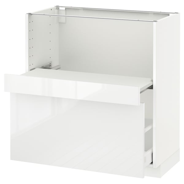 METOD Base cab w pull-out shelf/drawer, white Maximera/Ringhult white, 80x41x80 cm