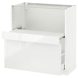 METOD Base cab w pull-out shelf/drawer, white Maximera/Ringhult white, 80x41x80 cm