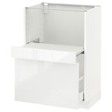 METOD Base cab w pull-out shelf/drawer, white Maximera/Ringhult white, 60x41x80 cm