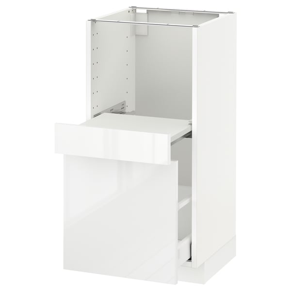 METOD Base cab w pull-out shelf/drawer, white Maximera/Ringhult white, 40x41x80 cm