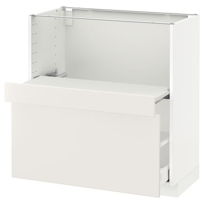 METOD Base cab w pull-out shelf/drawer, white Maximera/Veddinge white, 80x41x80 cm