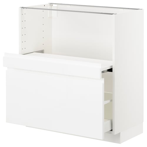 White modern white cabinet with drawer from ikea METOD system.