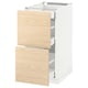 METOD Base cab with 2 fronts/3 drawers, white Maximera/Askersund light ash effect, 40x60x80 cm