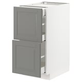 METOD Base cab with 2 fronts/3 drawers, white Maximera/Bodbyn grey, 40x60x80 cm