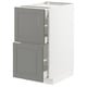 METOD Base cab with 2 fronts/3 drawers, white Maximera/Bodbyn grey, 40x60x80 cm