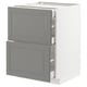 METOD Base cab with 2 fronts/3 drawers, white Maximera/Bodbyn grey, 60x60x80 cm
