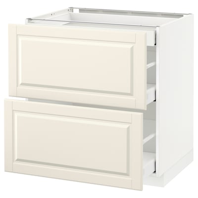 METOD Base cab with 2 fronts/3 drawers, white Maximera/Bodbyn off-white, 80x60x80 cm