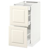 METOD Base cab with 2 fronts/3 drawers, white Maximera/Bodbyn off-white, 40x60x80 cm