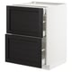 METOD Base cab with 2 fronts/3 drawers, white Maximera/Lerhyttan black stained, 60x60x80 cm