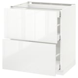 METOD Base cab with 2 fronts/3 drawers, white Maximera/Ringhult white, 75x60x80 cm