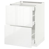 METOD Base cab with 2 fronts/3 drawers, white Maximera/Ringhult white, 60x60x80 cm