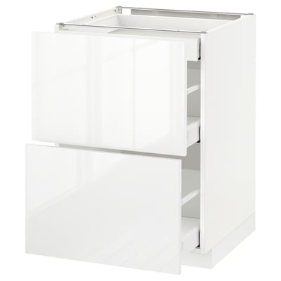 METOD Base cab with 2 fronts/3 drawers, white Maximera/Ringhult white, 60x60x80 cm