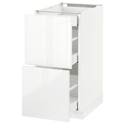 METOD Base cab with 2 fronts/3 drawers, white Maximera/Ringhult white, 40x60x80 cm