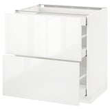 METOD Base cab with 2 fronts/3 drawers, white Maximera/Ringhult white, 80x60x80 cm