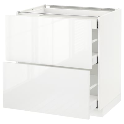 METOD Base cab with 2 fronts/3 drawers, white Maximera/Ringhult white, 80x60x80 cm