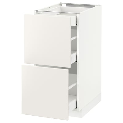 METOD Base cab with 2 fronts/3 drawers, white Maximera/Veddinge white, 40x60x80 cm