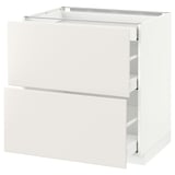 METOD Base cab with 2 fronts/3 drawers, white Maximera/Veddinge white, 80x60x80 cm