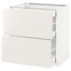 METOD Base cab with 2 fronts/3 drawers, white Maximera/Veddinge white, 80x60x80 cm