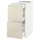METOD Base cab with 2 fronts/3 drawers, white Maximera/Voxtorp high-gloss light beige, 40x60x80 cm