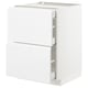 METOD Base cab with 2 fronts/3 drawers, white Maximera/Voxtorp high-gloss/white, 60x60x80 cm
