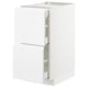 METOD Base cab with 2 fronts/3 drawers, white Maximera/Voxtorp high-gloss/white, 40x60x80 cm