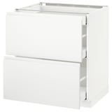 METOD Base cab with 2 fronts/3 drawers, white Maximera/Voxtorp matt white, 75x60x80 cm