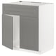 METOD Base cabinet f sink w 2 doors/front, white/Bodbyn grey, 80x60x80 cm
