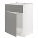 METOD Base cabinet f sink w door/front, white/Bodbyn grey, 60x60x80 cm