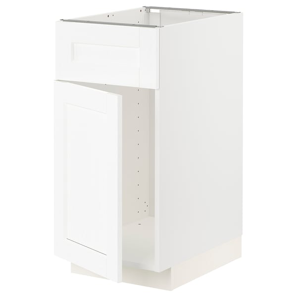 METOD Base cabinet f sink w door/front, white Enköping/white wood effect, 40x60x80 cm