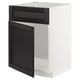 METOD Base cabinet f sink w door/front, white/Lerhyttan black stained, 60x60x80 cm