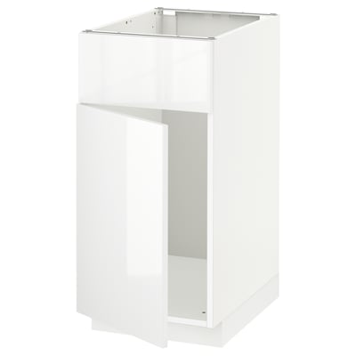 METOD Base cabinet f sink w door/front, white/Ringhult white, 40x60x80 cm