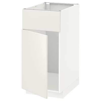 METOD Base cabinet f sink w door/front, white/Veddinge white, 40x60x80 cm