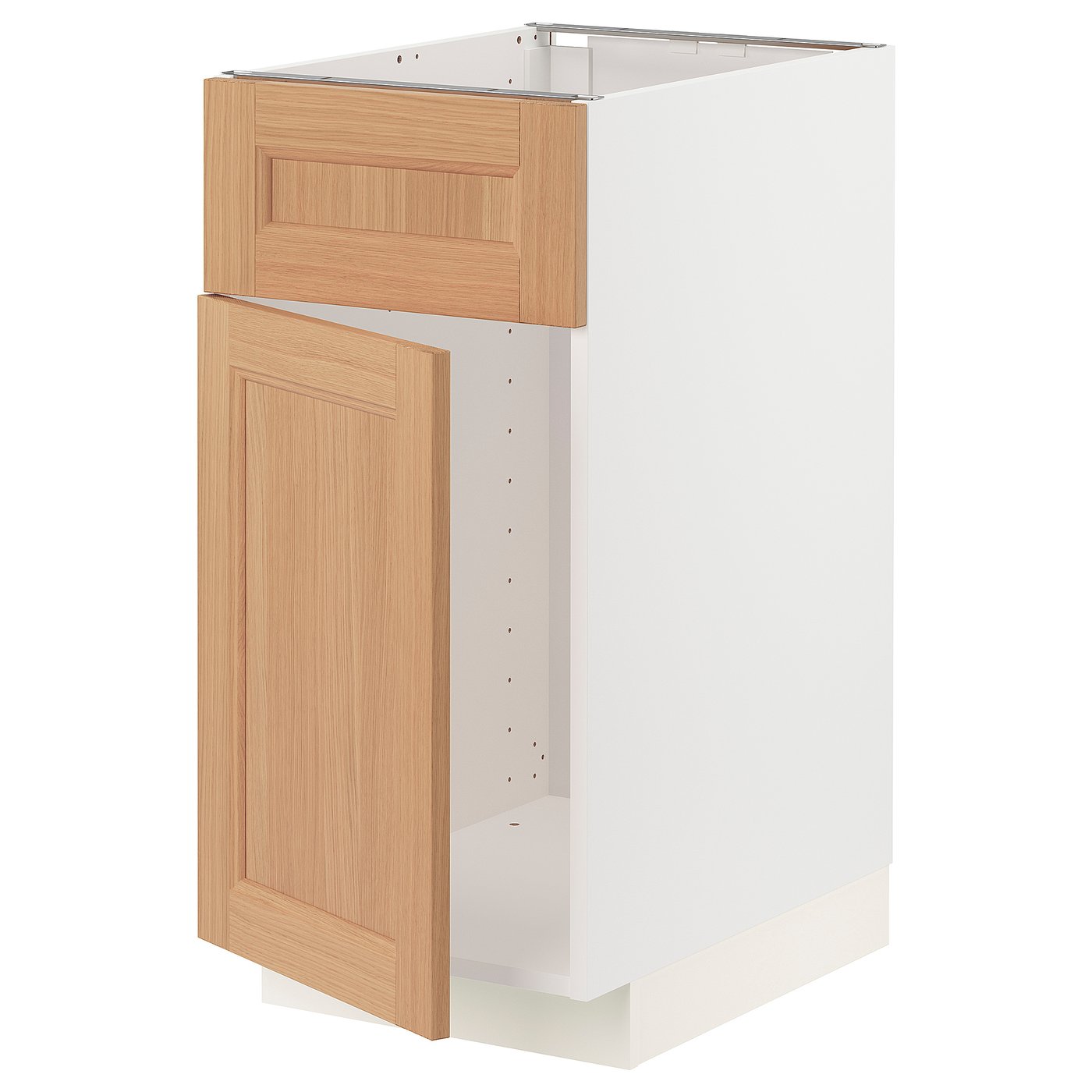 METOD base cabinet f sink w door/front, white/Vedhamn oak, 40x60x80 cm 