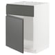 METOD Base cabinet f sink w door/front, white/Voxtorp dark grey, 60x60x80 cm