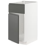 METOD Base cabinet f sink w door/front, white/Voxtorp dark grey, 40x60x80 cm