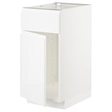 METOD Base cabinet f sink w door/front, white/Voxtorp high-gloss/white, 40x60x80 cm