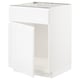 METOD Base cabinet f sink w door/front, white/Voxtorp high-gloss/white, 60x60x80 cm