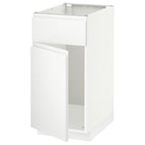 METOD Base cabinet f sink w door/front, white/Voxtorp matt white, 40x60x80 cm