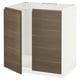METOD Base cabinet for sink + 2 doors, white/Voxtorp walnut effect, 80x60x80 cm
