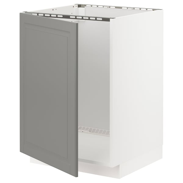 METOD Base cabinet for sink, white/Bodbyn grey, 60x60x80 cm