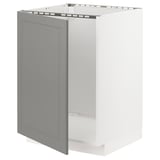 METOD Base cabinet for sink, white/Bodbyn grey, 60x60x80 cm