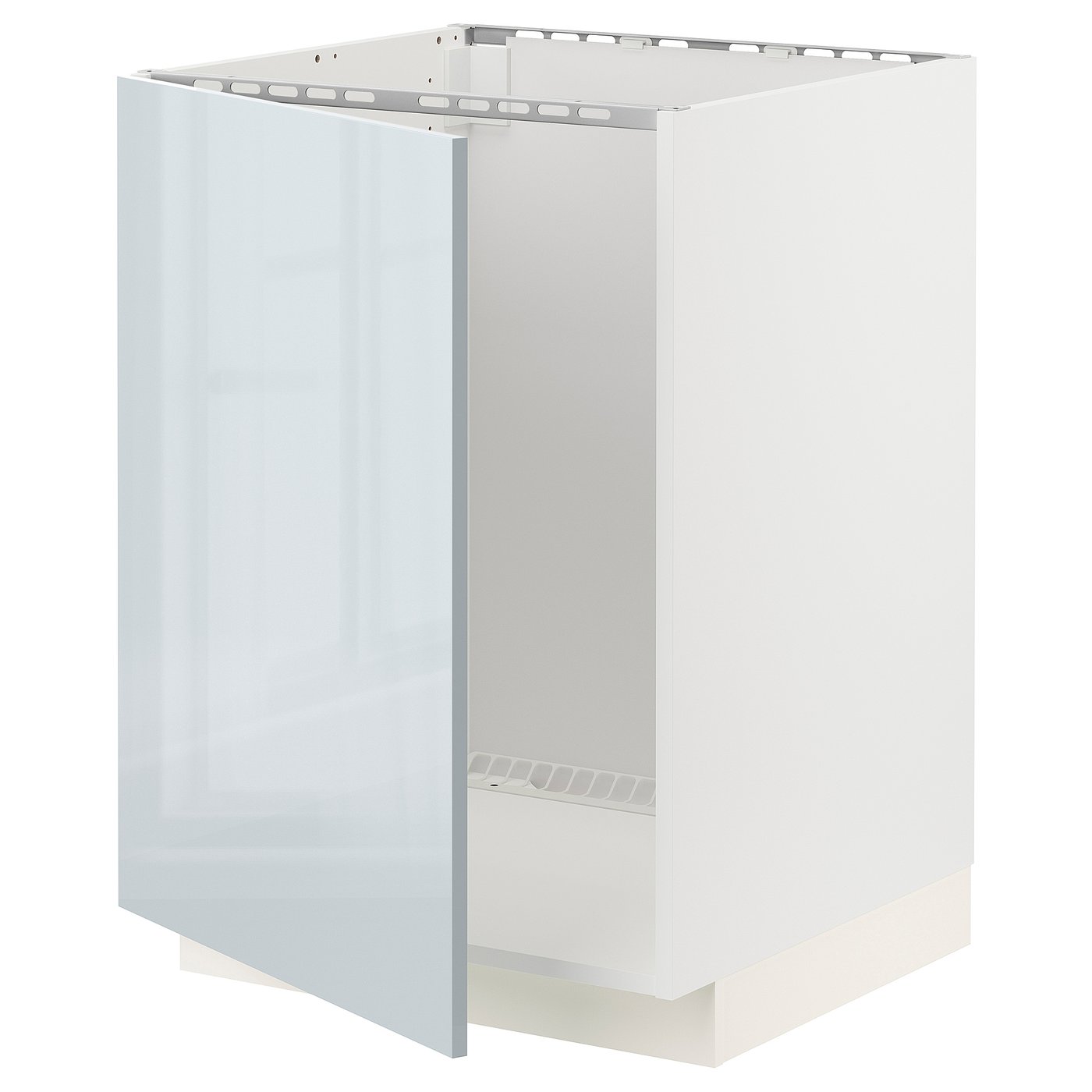 METOD base cabinet for sink, white/Kallarp light grey-blue, 60x60x80 cm 