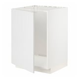 METOD Base cabinet for sink, white/Stensund white, 60x60x80 cm