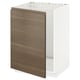 METOD Base cabinet for sink, white/Voxtorp walnut effect, 60x60x80 cm