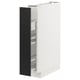 METOD Base cabinet/pull-out int fittings, white Askersund/dark brown ash effect, 15x60x80 cm