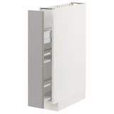 METOD Base cabinet/pull-out int fittings, white/Bodbyn grey, 15x60x80 cm