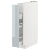 METOD Base cabinet/pull-out int fittings, white/Kallarp light grey-blue, 15x60x80 cm
