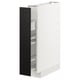 METOD Base cabinet/pull-out int fittings, white/Lerhyttan black stained, 15x60x80 cm